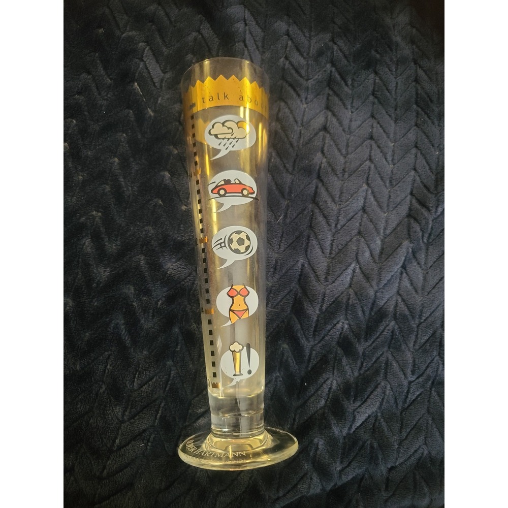 Ritzenhoff Oliver Hartmann Talk About Pilsner Beer Glass Gold Rim Vintage 9.75in